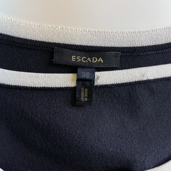 Escada Navy & White Polka Dot Twin Sweater Set 36 - Picture 4 of 10